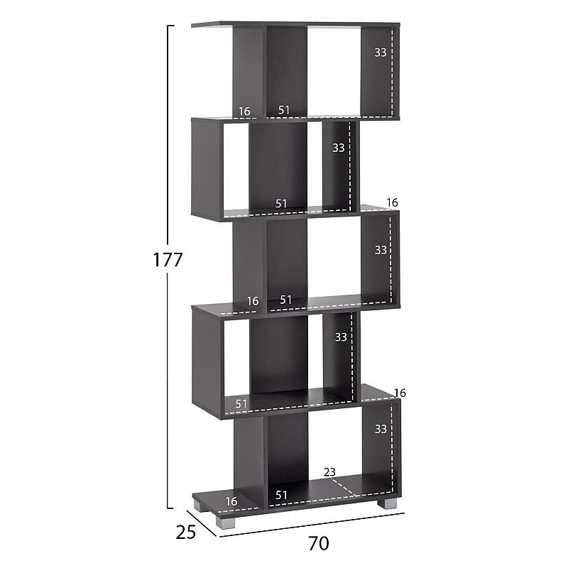 ΒΙΒΛΙΟΘΗΚΗ ΜΕΛΑΜΙΝΗΣ HM2385.10 ΓΚΡΙ 70x25x177Υ εκ. ΒΙΒΛΙΟΘΗΚΗ ΜΕΛΑΜΙΝΗΣ HM2385.10 ΓΚΡΙ 70x25x177Υ εκ.