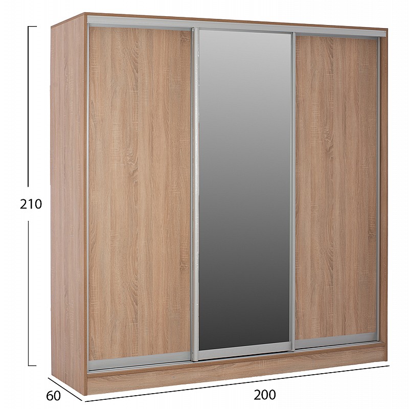 ΝΤΟΥΛΑΠΑ 3ΦΥΛΛΗ ΣΥΡΟΜΕΝΗ ΜΕ ΚΑΘΡΕΠΤΗ SONAMA OAK HM2435  200X60X210Υεκ ΝΤΟΥΛΑΠΑ 3ΦΥΛΛΗ ΣΥΡΟΜΕΝΗ ΜΕ ΚΑΘΡΕΠΤΗ SONAMA OAK HM2435  200X60X210Υεκ