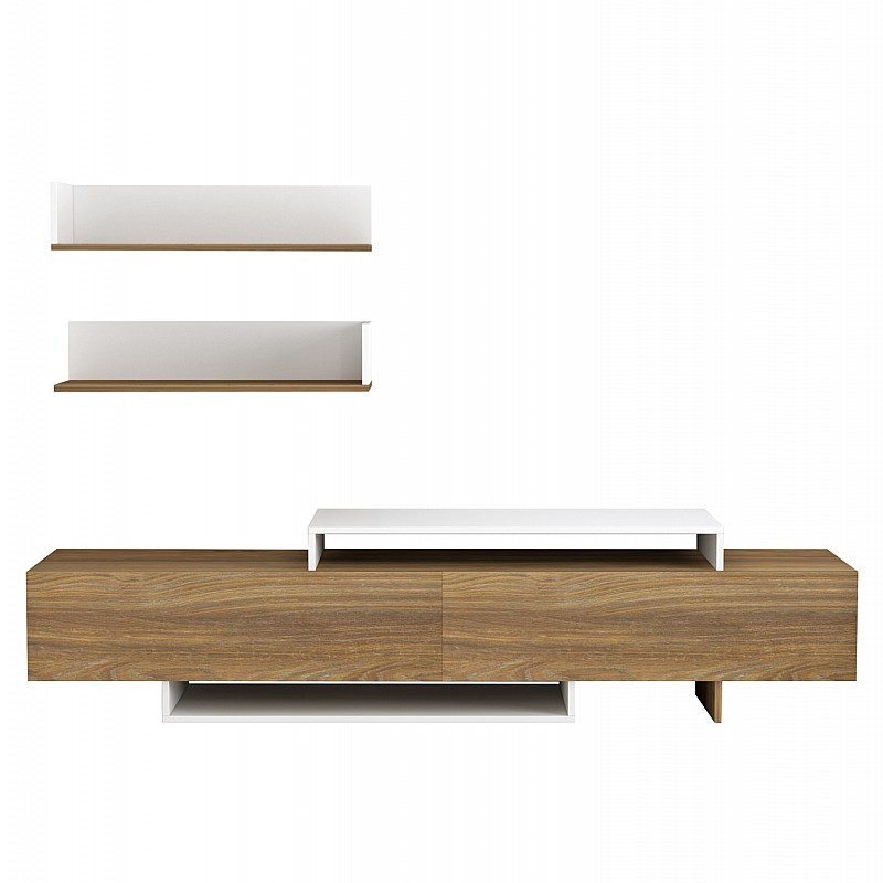 ΣΥΝΘΕΤΟ ΤΗΛΕΟΡΑΣΗΣ EDUARDO HM8909.11 ΜΕΛΑΜΙΝΗ ΣΕ ΦΥΣΙΚΟ-ΛΕΥΚΟ 180x29,5x45Υεκ.