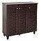 ΠΑΠΟΥΤΣΟΘΗΚΗ-ΝΤΟΥΛΑΠΑ PROLLY HM9609.01 ΜΕΛΑΜΙΝΗ WENGE-3ΠΟΡΤΕΣ-4ΡΑΦΙΑ 87x32x88Υεκ.