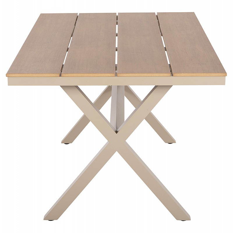 ΤΡΑΠΕΖΙ ΑΛΟΥΜΙΝΙΟΥ ΟΡΘΟΓΩΝΙΟ TAWNEE HM6037.04 ΣΑΜΠΑΝΙ-POLYWOOD ΦΥΣΙΚΟ 150x89,5x73Υ