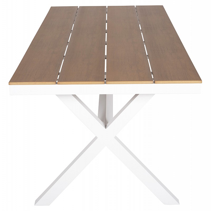 ΤΡΑΠΕΖΙ ΑΛΟΥΜΙΝΙΟΥ ΟΡΘΟΓΩΝΙΟ TAWNEE HM6039.02 ΛΕΥΚΟ-POLYWOOD ΦΥΣΙΚΟ 219,5x89,5x73Υ