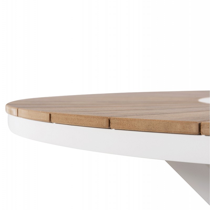 ΤΡΑΠΕΖΙ ΣΤΡΟΓΓΥΛΟ ΕΞ.ΧΩΡΟΥ MORIL HM6041.02 ΑΛΟΥΜΙΝΙΟ ΛΕΥΚΟ-POLYWOOD ΦΥΣΙΚΟ Φ120εκ.