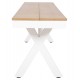 ΠΑΓΚΑΚΙ ΑΛΟΥΜΙΝΙΟΥ TAWNEE HM6038.02 ΛΕΥΚΟ-POLYWOOD ΚΑΘΙΣΜΑ ΦΥΣΙΚΟ 150x36x45Υεκ.