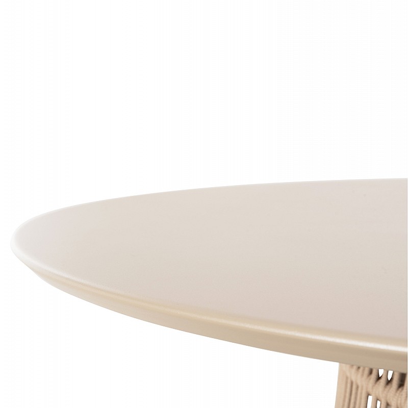 ΤΡΑΠΕΖΙ ΣΤΡΟΓΓΥΛΟ SAEID HM6106.04 ΣΑΜΠΑΝΙ ΑΛΟΥΜΙΝΙΟ-ΜΠΕΖ ΣΧΟΙΝΙ Φ120x75Υεκ.