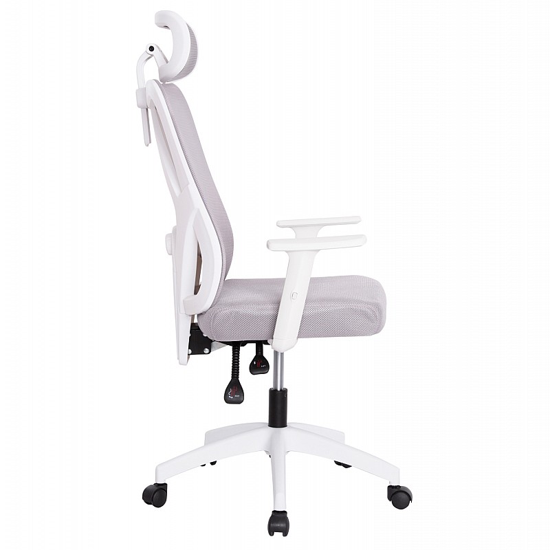 ΚΑΡΕΚΛΑ ΓΡΑΦΕΙΟΥ MEXER HM1195.02 ΓΚΡΙ MESH-ΜΕΤΑΛ.ΒΑΣΗ-ΣΚΕΛΕΤΟΣ ΛΕΥΚΟΣ 68x70x136Υεκ.