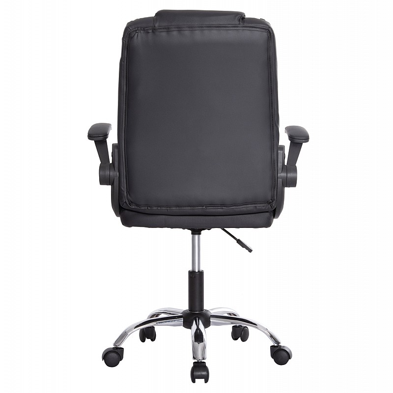 ΚΑΡΕΚΛΑ ΓΡΑΦΕΙΟΥ CANAN HM1201 ΜΑΥΡO PVC-ΜΑΥΡΟ NYLON-ΒΑΣΗ ΧΡΩΜΙΟΥ 66x61x105Υεκ.