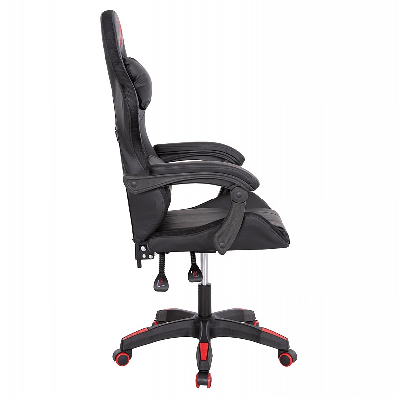 ΠΟΛΥΘΡΟΝΑ GAMING DARREN HM1203.01 ΜΑΥΡΟ-ΚΟΚΚΙΝΟ PVC & NYLON 58.5x100x120Υεκ.