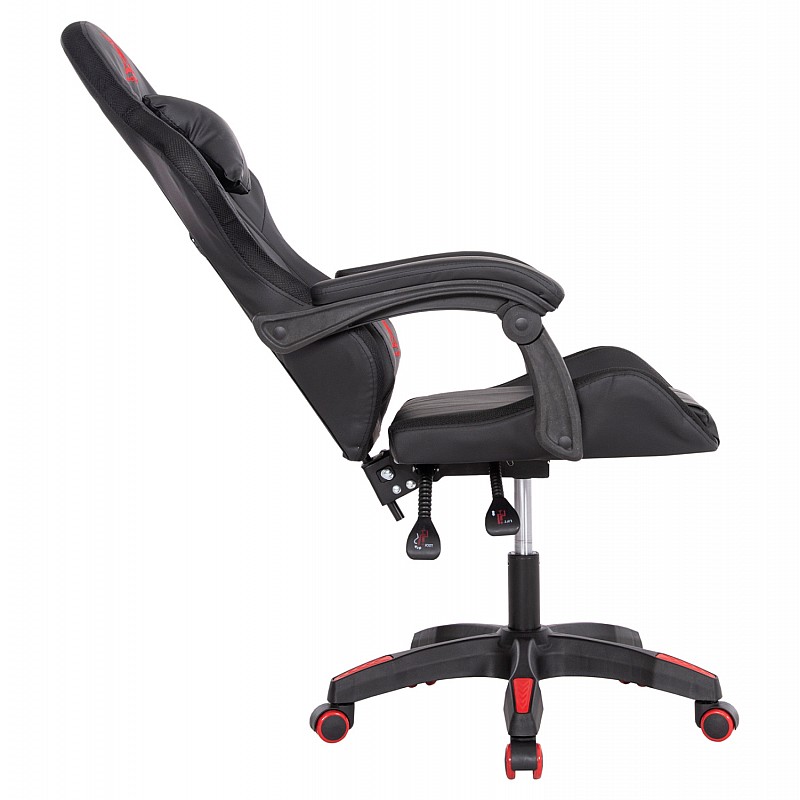 ΠΟΛΥΘΡΟΝΑ GAMING DARREN HM1203.01 ΜΑΥΡΟ-ΚΟΚΚΙΝΟ PVC & NYLON 58.5x100x120Υεκ.