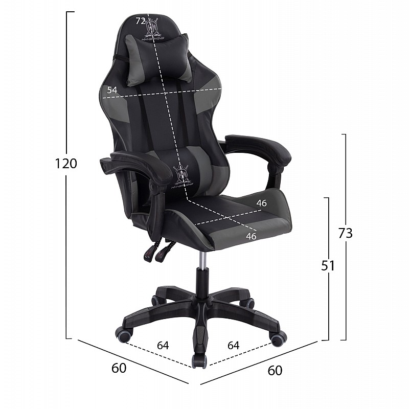ΠΟΛΥΘΡΟΝΑ GAMING DARREN HM1203.10 ΜΑΥΡΟ-ΓΚΡΙ PVC & NYLON 60x60x120Υεκ. ΠΟΛΥΘΡΟΝΑ GAMING DARREN HM1203.10 ΜΑΥΡΟ-ΓΚΡΙ PVC & NYLON 60x60x120Υεκ.