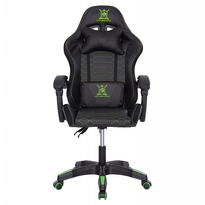 ΠΟΛΥΘΡΟΝΑ GAMING LOOT HM1204 ΜΑΥΡΟ-ΠΡΑΣΙΝΟ PVC & NYLON 60x60x120Υεκ.