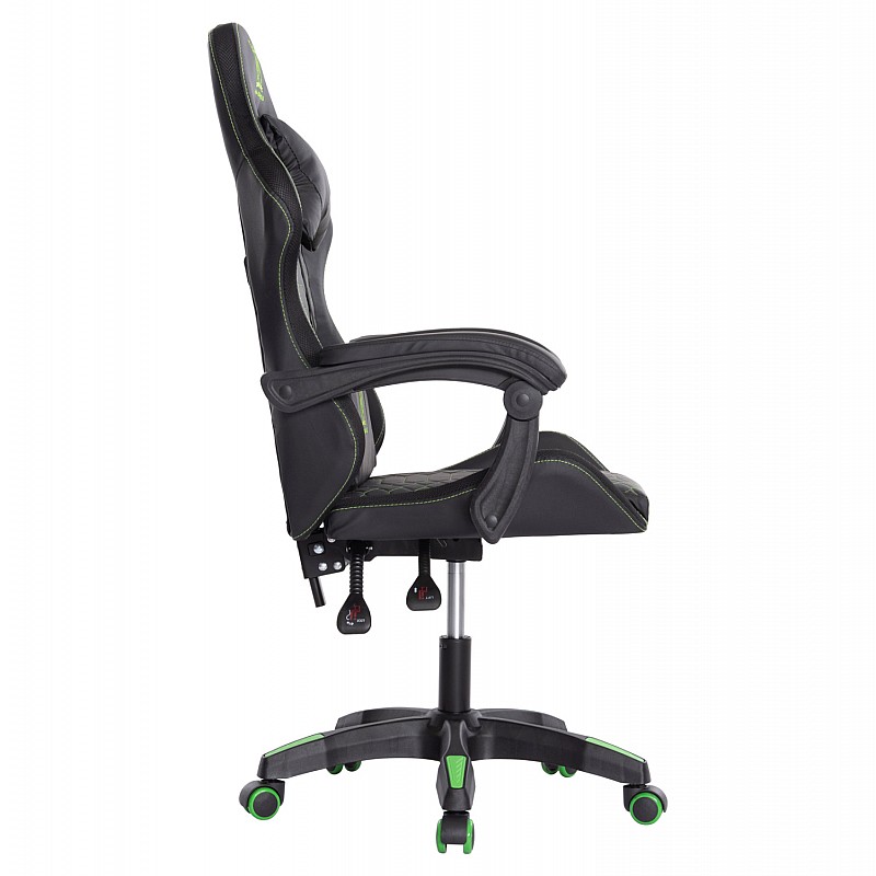 ΠΟΛΥΘΡΟΝΑ GAMING LOOT HM1204 ΜΑΥΡΟ-ΠΡΑΣΙΝΟ PVC & NYLON 60x60x120Υεκ.