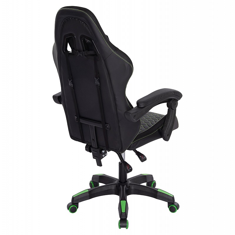 ΠΟΛΥΘΡΟΝΑ GAMING LOOT HM1204 ΜΑΥΡΟ-ΠΡΑΣΙΝΟ PVC & NYLON 60x60x120Υεκ.