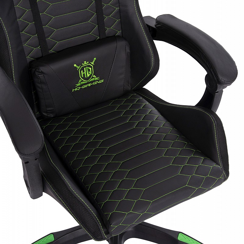 ΠΟΛΥΘΡΟΝΑ GAMING LOOT HM1204 ΜΑΥΡΟ-ΠΡΑΣΙΝΟ PVC & NYLON 60x60x120Υεκ.
