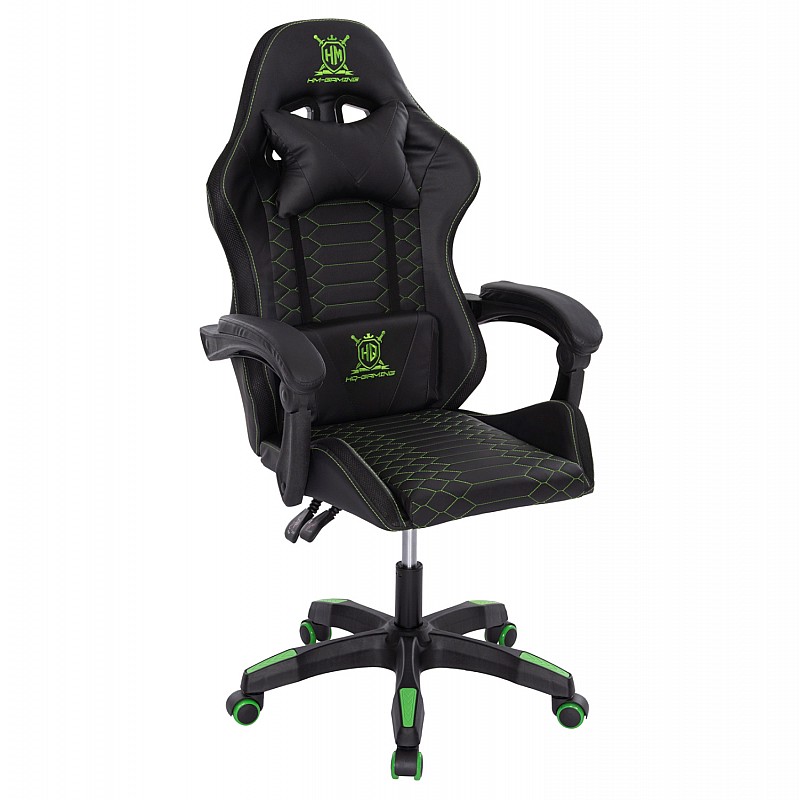 ΠΟΛΥΘΡΟΝΑ GAMING LOOT HM1204 ΜΑΥΡΟ-ΠΡΑΣΙΝΟ PVC & NYLON 60x60x120Υεκ.