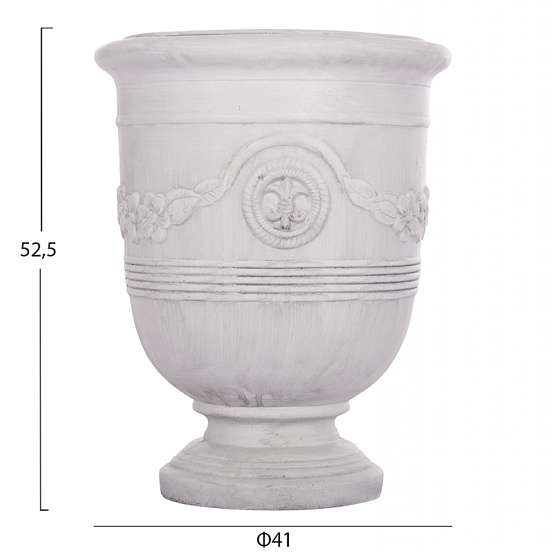 ΣΕΤ 3ΤΜΧ ΓΛΑΣΤΡΕΣ ΜΕ ΑΝΑΓΛΥΦΟ GARDENER HM4729 FIBERCLAY-ΣΕ ΥΠΟΛΕΥΚΟ Φ58x72.5Υεκ