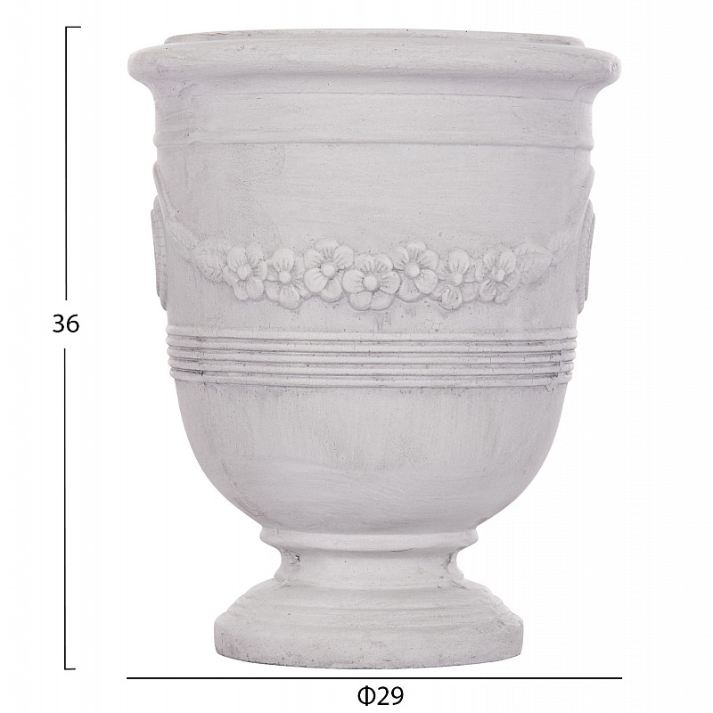 ΣΕΤ 3ΤΜΧ ΓΛΑΣΤΡΕΣ ΜΕ ΑΝΑΓΛΥΦΟ GARDENER HM4729 FIBERCLAY-ΣΕ ΥΠΟΛΕΥΚΟ Φ58x72.5Υεκ