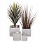 ΣΕΤ 4ΤΜΧ ΓΛΑΣΤΡΕΣ ΤΕΤΡΑΓΩΝΕΣ GARDENER HM4730 FIBERCLAY ΓΚΡΙ CEMENT 37x37x32Υεκ.