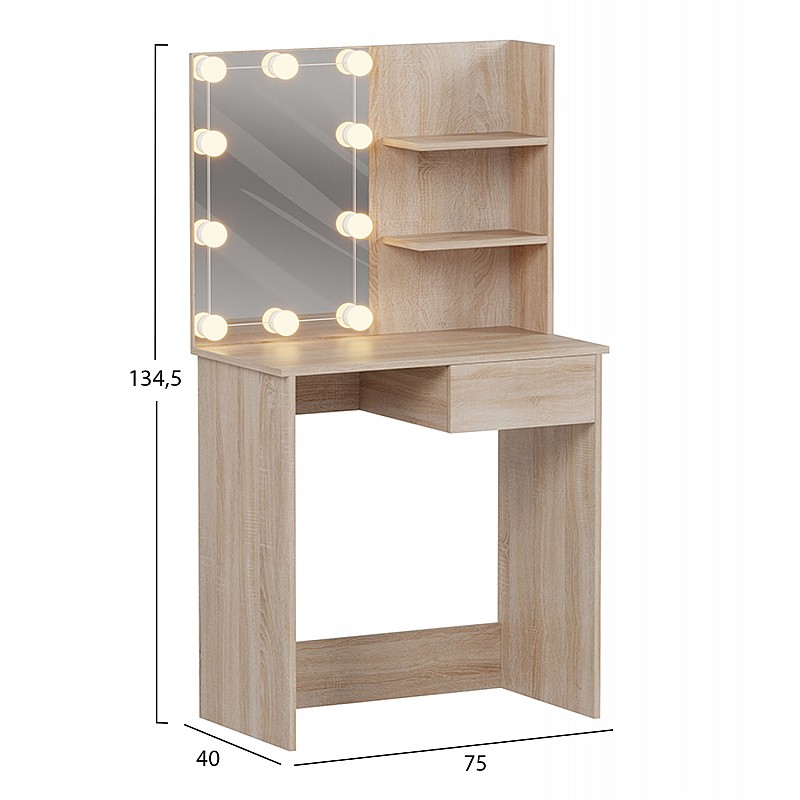 ΤΟΥΑΛΕΤΑ ΜΕ ΦΩΤΙΣΜΟ LED & ΡΑΦΙΑ LAURYN HM2501.01 ΜΕΛΑΜΙΝΗ ΣΕ SONAMA 75x40x134.5Υεκ ΤΟΥΑΛΕΤΑ ΜΕ ΦΩΤΙΣΜΟ LED & ΡΑΦΙΑ LAURYN HM2501.01 ΜΕΛΑΜΙΝΗ ΣΕ SONAMA 75x40x134.5Υεκ