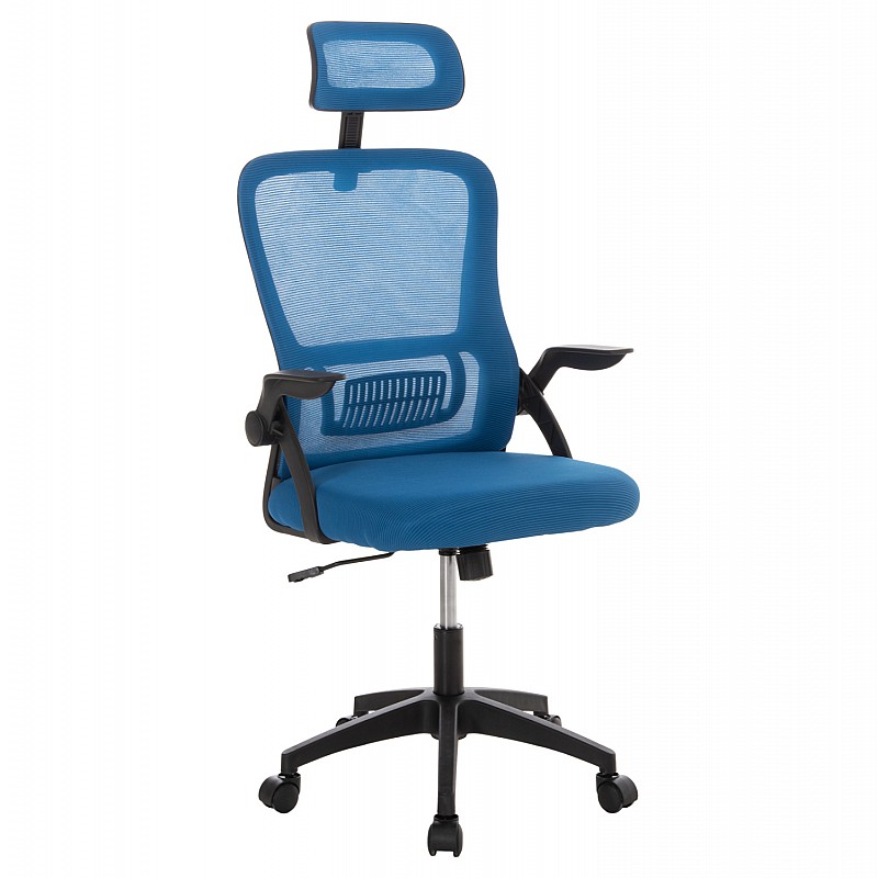 ΚΑΡΕΚΛΑ ΓΡΑΦΕΙΟΥ BLAZER HM1205.03 ΜΠΛΕ MESH-ΜΑΥΡΟΣ ΣΚΕΛΕΤΟΣ 60x58x110-130Υεκ.