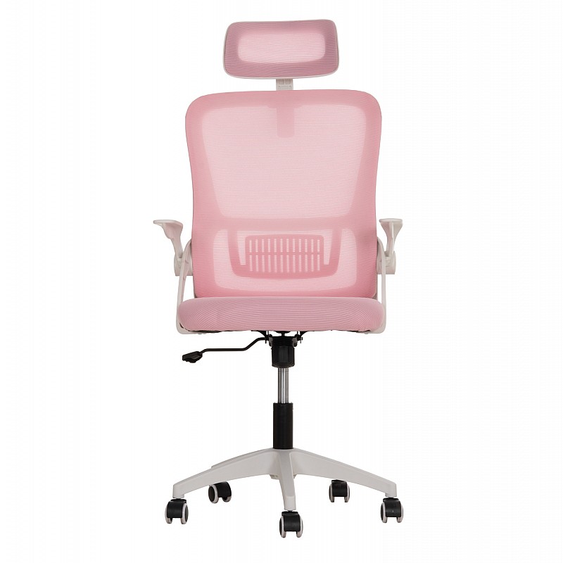 ΚΑΡΕΚΛΑ ΓΡΑΦΕΙΟΥ BLAZER HM1205.04 ΡΟΖ MESH-ΛΕΥΚΟΣ ΣΚΕΛΕΤΟΣ 60x58x110-130Υεκ.