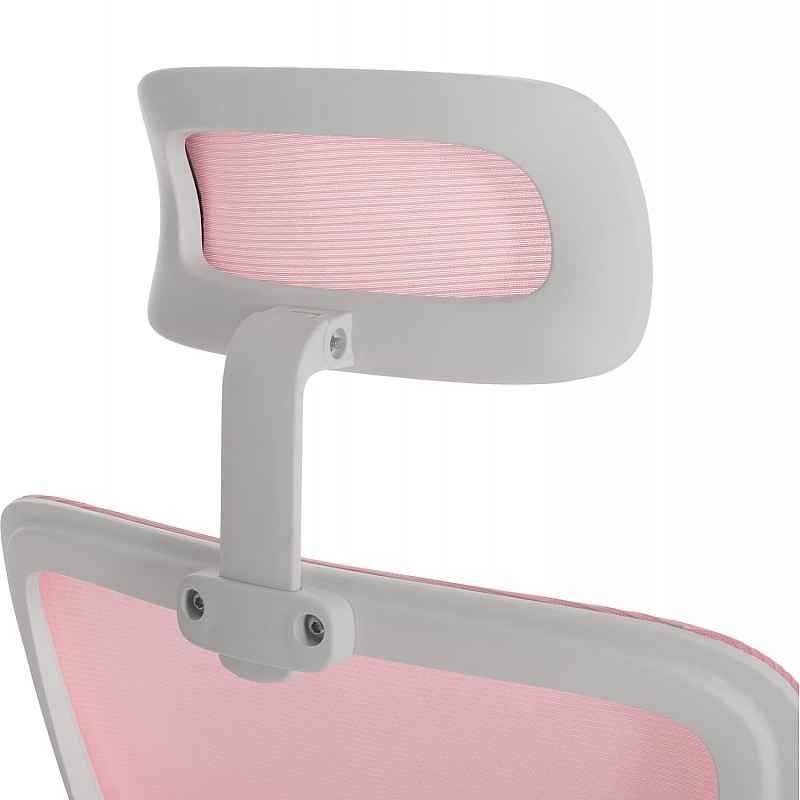 ΚΑΡΕΚΛΑ ΓΡΑΦΕΙΟΥ BLAZER HM1205.04 ΡΟΖ MESH-ΛΕΥΚΟΣ ΣΚΕΛΕΤΟΣ 60x58x110-130Υεκ.