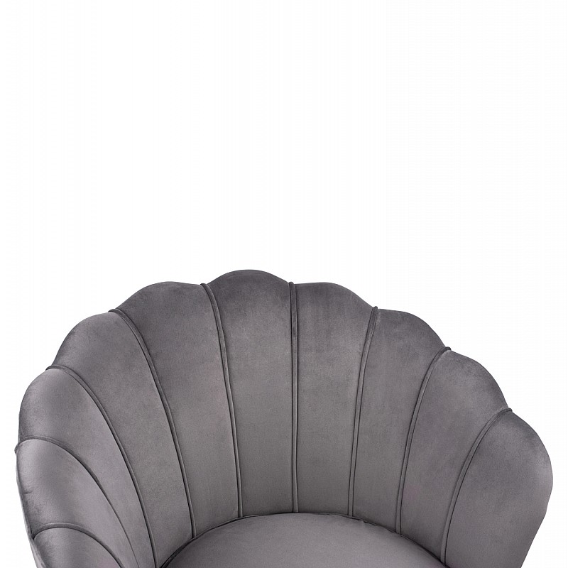 ΠΟΛΥΘΡΟΝΑ COQUILLE ΑΠΟ ΓΚΡΙ ΒΕΛΟΥΔΟ ΜΕ ΑΣΗΜΙ ΒΑΣΗ 80x78x85Υ εκ.HM8493.01 ΠΟΛΥΘΡΟΝΑ COQUILLE ΑΠΟ ΓΚΡΙ ΒΕΛΟΥΔΟ ΜΕ ΑΣΗΜΙ ΒΑΣΗ 80x78x85Υ εκ.HM8493.01