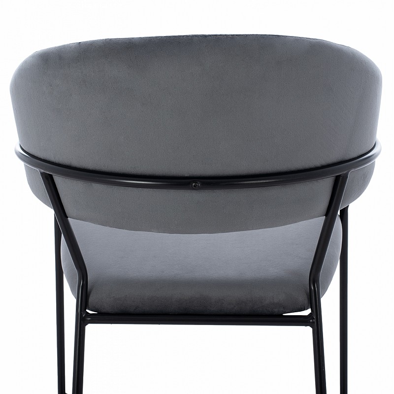 ΣΚΑΜΠΟ ΜΕΣΑΙΟΥ ΥΨΟΥΣ HM8734.01 THEODORE ΒΕΛΟΥΔΟ ΓΚΡΙ ΜΕ ΜΑΥΡΟ ΣΚΕΛΕΤΟ 60x55x100Y εκ.