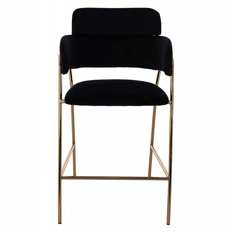 ΣΚΑΜΠΟ ΜΕΣΑΙΟΥ ΥΨΟΥΣ KELSO HM8735.04 ΒΕΛΟΥΔΟ ΜΑΥΡΟ ΕΠΙΧΡΥΣΟ ΣΚΕΛΕΤΟ 54x58x95Υ εκ.