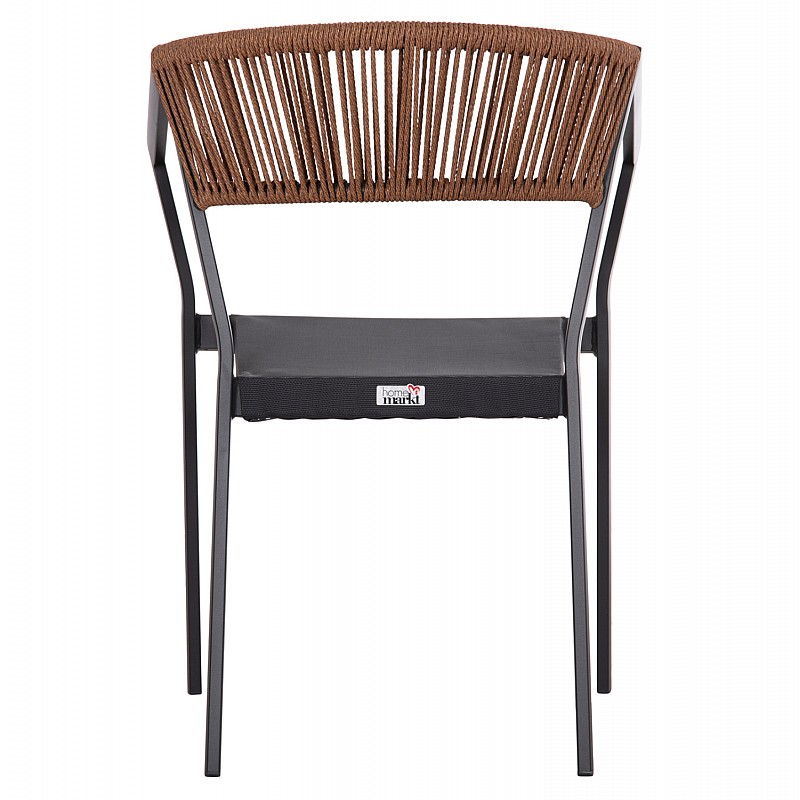 ΠΟΛΥΘΡΟΝΑ ΑΛΟΥΜΙΝΙΟΥ HM5891.01 ΑΝΘΡΑΚΙ ΣΚΕΛΕΤΟΣ&TEXTLINE-ΜΠΕΖ RATTAN 56,5x58x79Υ εκ.