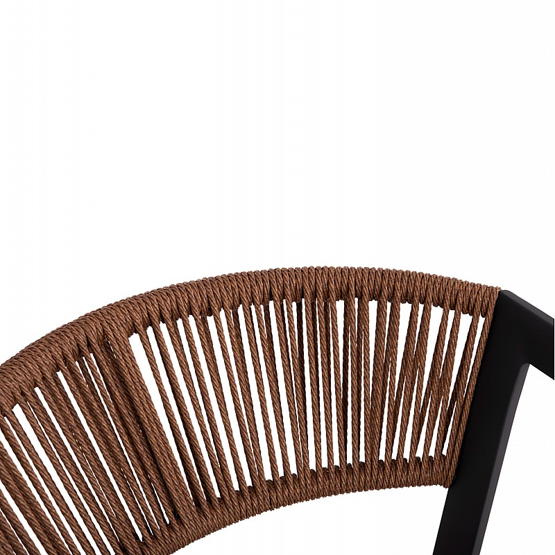 ΠΟΛΥΘΡΟΝΑ ΑΛΟΥΜΙΝΙΟΥ HM5891.01 ΑΝΘΡΑΚΙ ΣΚΕΛΕΤΟΣ&TEXTLINE-ΜΠΕΖ RATTAN 56,5x58x79Υ εκ.