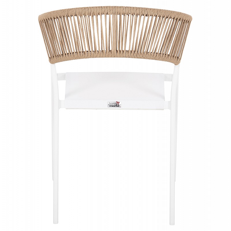 ΠΟΛΥΘΡΟΝΑ ΑΛΟΥΜΙΝΙΟΥ MIRI HM5891.22 ΛΕΥΚΟΣ ΣΚΕΛΕΤΟΣ&TEXTLINE-ΜΠΕΖ RATTAN 57x63x82Υεκ.