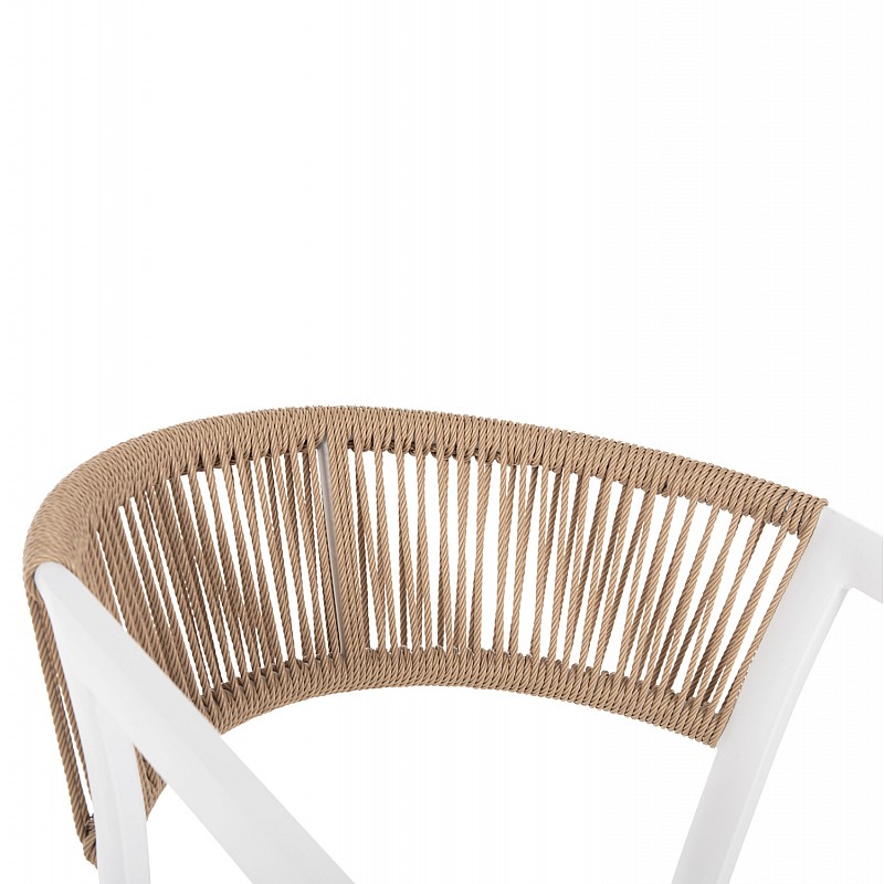 ΠΟΛΥΘΡΟΝΑ ΑΛΟΥΜΙΝΙΟΥ MIRI HM5891.22 ΛΕΥΚΟΣ ΣΚΕΛΕΤΟΣ&TEXTLINE-ΜΠΕΖ RATTAN 57x63x82Υεκ.