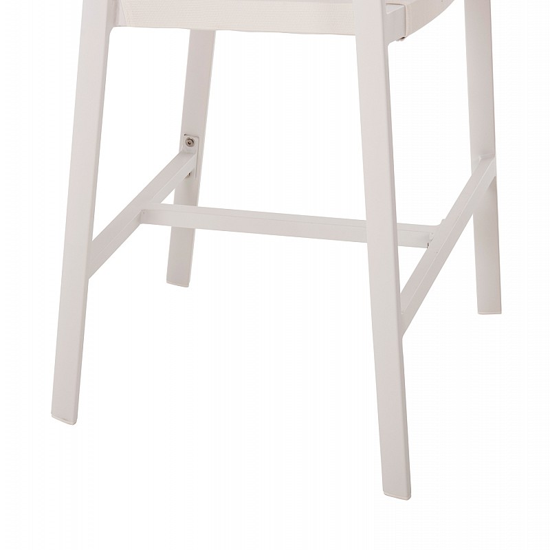 ΣΚΑΜΠΟ ΑΛΟΥΜΙΝΙΟΥ ΛΕΥΚΟ HM5892.32 ΜΕΣ. ΥΨΟΥΣ-ΜE RATTAN & TΕΧΤLINE 57x57x99,5Yεκ.