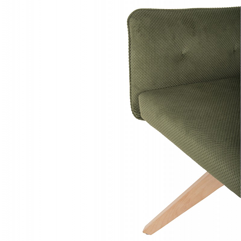 ΠΟΛΥΘΡΟΝΑ ΤΡΑΠΕΖΑΡΙΑΣ QUILL HM9843.05 ΠΡΑΣΙΝΟ ΥΦΑΣΜΑ-ΞΥΛΟ ΟΞΙΑΣ ΠΟΔΙΑ 61x57,5x91Υεκ.