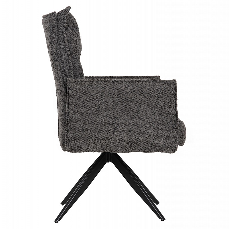 ΠΟΛΥΘΡΟΝΑ ΤΡΑΠΕΖΑΡΙΑΣ ZORIN HM9846.03 ΓΚΡΙ ΥΦΑΣΜΑ-ΜΑΥΡΑ ΜΕΤΑΛΛΙΚΑ ΠΟΔΙΑ 64x66x94,5Υεκ.