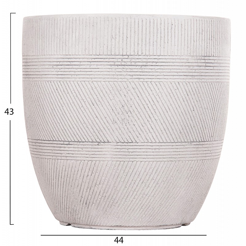 ΣΕΤ 4ΤΜΧ ΓΛΑΣΤΡΕΣ ΣΤΡΟΓΓΥΛΕΣ ΣΕΙΡΑ GARDENER HM4719 FIBERCLAY-ΧΡΩΜΑ CEMENT Φ44x43Υεκ