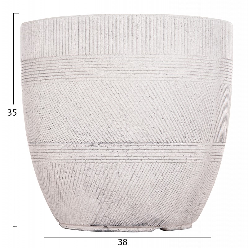 ΣΕΤ 4ΤΜΧ ΓΛΑΣΤΡΕΣ ΣΤΡΟΓΓΥΛΕΣ ΣΕΙΡΑ GARDENER HM4719 FIBERCLAY-ΧΡΩΜΑ CEMENT Φ44x43Υεκ