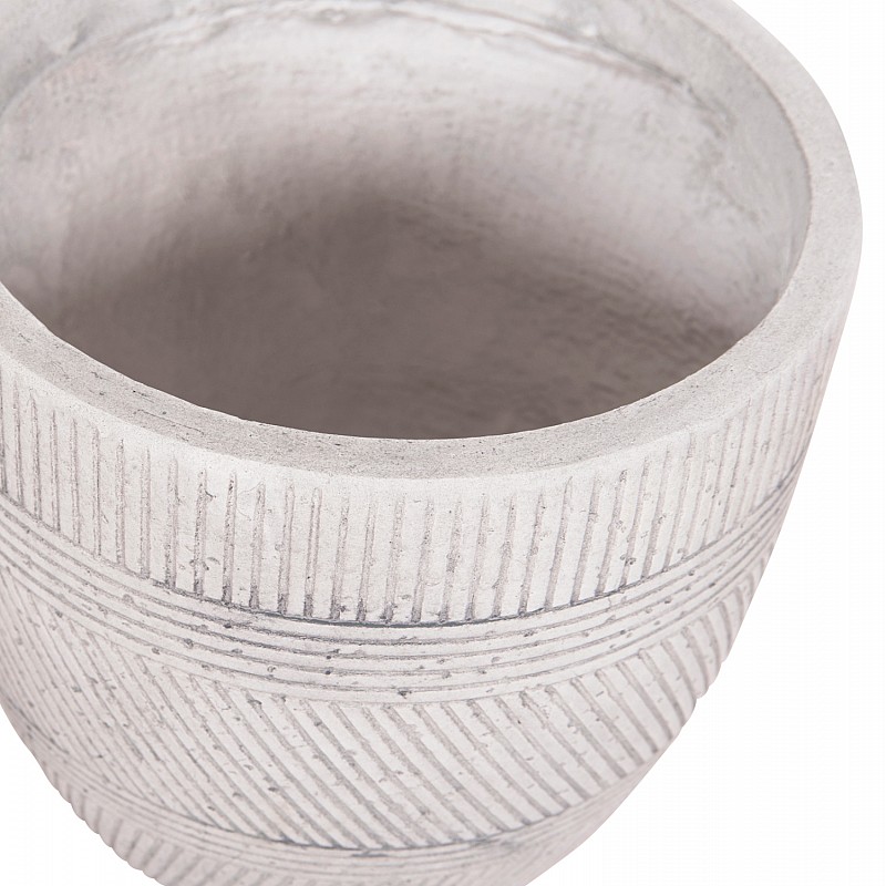 ΣΕΤ 4ΤΜΧ ΓΛΑΣΤΡΕΣ ΣΤΡΟΓΓΥΛΕΣ ΣΕΙΡΑ GARDENER HM4719 FIBERCLAY-ΧΡΩΜΑ CEMENT Φ44x43Υεκ