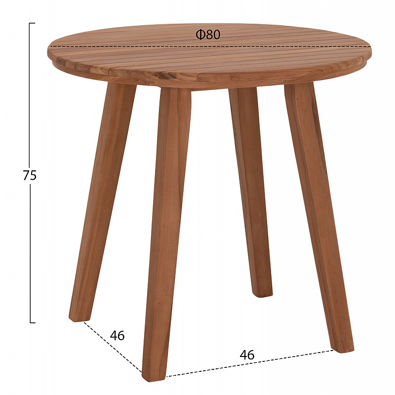 TΡΑΠΕΖΙ ΤΡΑΠΕΖΑΡΙΑΣ ΣΤΡΟΓΓΥΛΟ DANTE HM6379 ΞΥΛΟ TEAK Φ80x75Υεκ. TΡΑΠΕΖΙ ΤΡΑΠΕΖΑΡΙΑΣ ΣΤΡΟΓΓΥΛΟ DANTE HM6379 ΞΥΛΟ TEAK Φ80x75Υεκ.