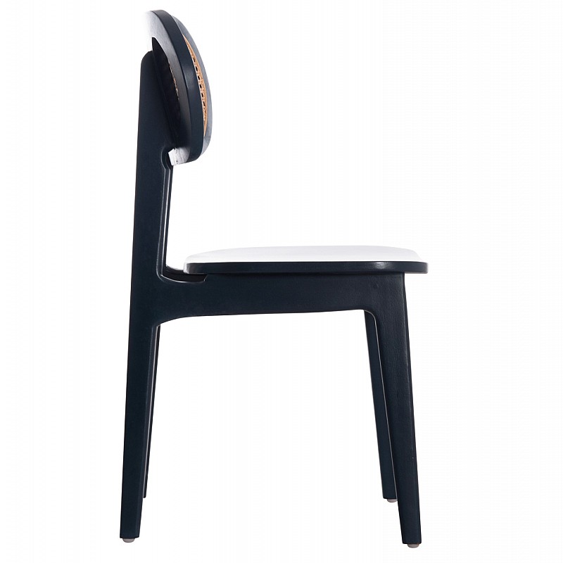 ΚΑΡΕΚΛΑ ΤΡΑΠΕΖΑΡΙΑΣ SEBBO HM6388.02 ΞΥΛΟ TEAK ΜΑΥΡΟ & ΣΥΝΘ.RATTAN 50x49x86,5Υεκ.