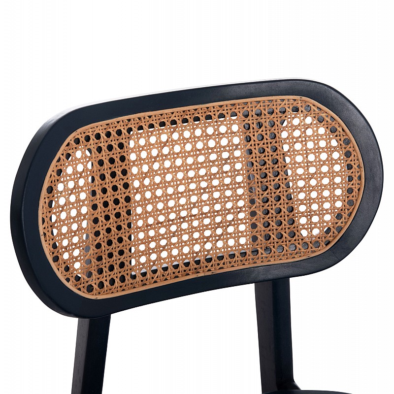 ΚΑΡΕΚΛΑ ΤΡΑΠΕΖΑΡΙΑΣ SEBBO HM6388.02 ΞΥΛΟ TEAK ΜΑΥΡΟ & ΣΥΝΘ.RATTAN 50x49x86,5Υεκ.