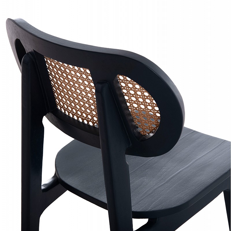 ΚΑΡΕΚΛΑ ΤΡΑΠΕΖΑΡΙΑΣ SEBBO HM6388.02 ΞΥΛΟ TEAK ΜΑΥΡΟ & ΣΥΝΘ.RATTAN 50x49x86,5Υεκ.