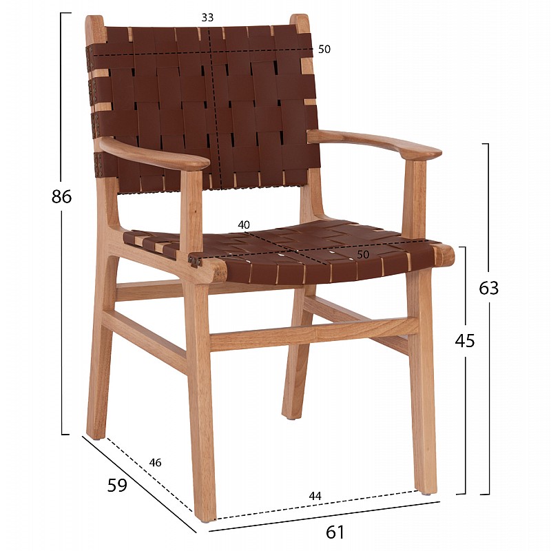 ΠΟΛΥΘΡΟΝΑ FELIPE HM9328.11 ΤΟΟΝ ΞΥΛΟ ΜΕ PU ΚΑΦΕ 61x59x86Y εκ.