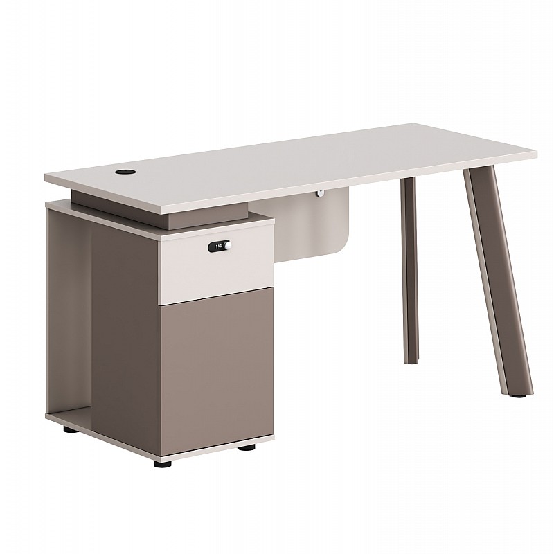 ΓΡΑΦΕΙΟ ΜΕ ΑΡΙΣΤΕΡΟ ΝΤΟΥΛΑΠΙ NEWLINE HM18273L ΜΕΛΑΜΙΝΗ ΕΚΡΟΥ-ΑΝΟΙΧΤΟ ΚΑΦΕ 120x60x75Υεκ