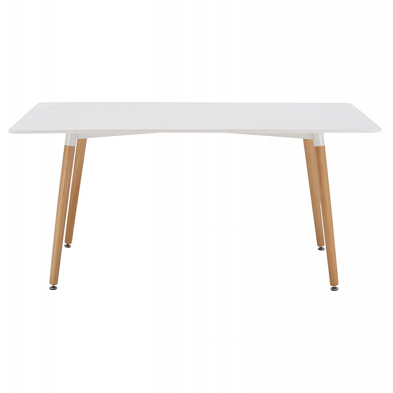 ΤΡΑΠΕΖΙ HM8697.01 MINIMAL, ΛΕΥΚΟ MDF, ΞΥΛΙΝΑ ΠΟΔΙΑ ΟΞΙΑ,160Χ90X74,5Υ εκ