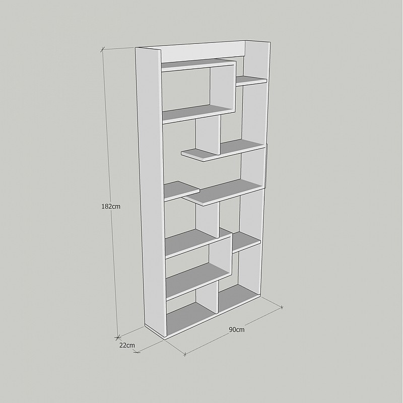 ΒΙΒΛΙΟΘΗΚΗ GRETEL ΛΕΥΚΗ 90x22x182 εκ. HM8865.01 ΒΙΒΛΙΟΘΗΚΗ GRETEL ΛΕΥΚΗ 90x22x182 εκ. HM8865.01