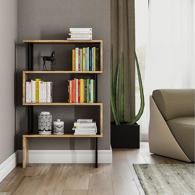 ΒΙΒΛΙΟΘΗΚΗ INGRID ΚΑΡΥΔΙ ΜΕ ΜΑΥΡΟ ΣΚΕΛΕΤΟ HM8867.01 80x22x128 εκ. ΒΙΒΛΙΟΘΗΚΗ INGRID ΚΑΡΥΔΙ ΜΕ ΜΑΥΡΟ ΣΚΕΛΕΤΟ HM8867.01 80x22x128 εκ.