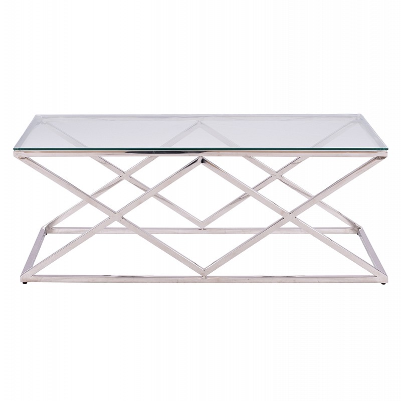 ΤΡΑΠΕΖΙ ΣΑΛΟΝΙΟΥ HOLLAND HM8624.01 ΜΕ ΓΥΑΛΙ ΚΑΙ ΒΑΣΗ ΧΡΩΜΙΟΥ 120X60Χ45 EK.