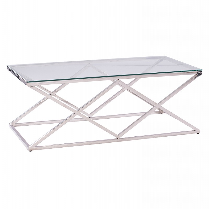 ΤΡΑΠΕΖΙ ΣΑΛΟΝΙΟΥ HOLLAND HM8624.01 ΜΕ ΓΥΑΛΙ ΚΑΙ ΒΑΣΗ ΧΡΩΜΙΟΥ 120X60Χ45 EK.